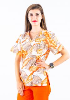 Bluza bumbac Jungle portocaliu