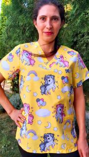 Bluza Bumbac Unicorn Fond Galben