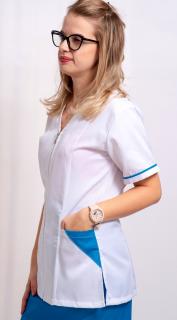 HALAT ALB CU FERMOAR SI TRIUNGHI CASUAL BLUE