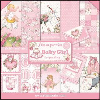 Bloc hartie scrapbooking 10 coli - Baby Girl