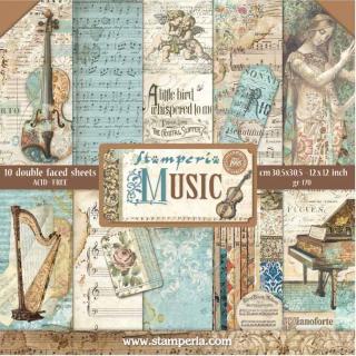 Bloc hartie scrapbooking 10 coli - Music