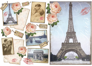 Hartie de orez 33 x 48 cm - Carte postala din Paris DFS111