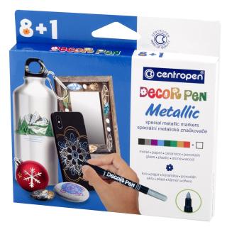 Marker permanent Decor Metalic 8 + 1 culori