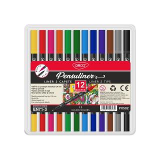 Pensuliner  - Set Liner 2 capete 12 culori