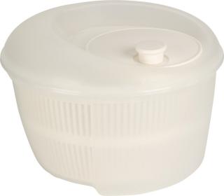 Bol uscare salata Excellent Houseware, plastic, 24x16 cm, 4.5 l, alb