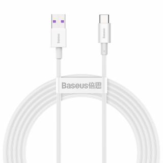 Cablu Incarcare si Transfer de Date Baseus Superior, USB - USB-C la Lightning, 2 m, 2.4 A, 66W, 480Mbps, Alb