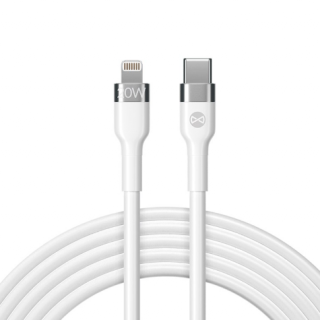 Cablu incarcare si transfer de date Forever Flexible, USB-C la Lightning, 2.0 m, 20W, 3A, alb