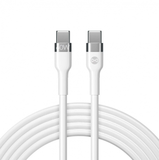 Cablu incarcare si transfer de date Forever Flexible, USB-C la USB-C, 1.0 m, 60W, 3A, alb