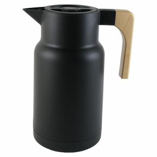 Cana termos Excellent Houseware, plastic lemn, 1 l, negru