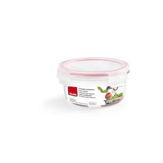 Caserola alimente Ibili, sticla borosilicata, 370 ml, transparent roz