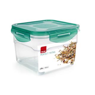 Caserola ermetica pentru alimente Ibili, plastic, patrat, transparent verde