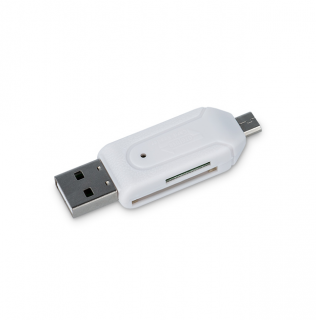 Cititor de carduri Forever OTG ,microSD   SD USB + microUSB, alb