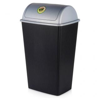 Cos de gunoi Excellent Houseware, plastic, 38x30x64 cm, 38 l, negru gri