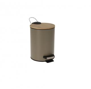 Cos gunoi Bathroom Solutions, polipropilena bambus, 17x24 cm, 3 l, gri