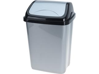 Cos gunoi Excellent Houseware, plastic, 29x23x44 cm, negru gri