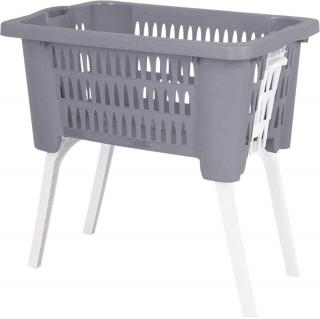 Cos rufe cu picioare Excellent Houseware, polipropilena, 25x40x60 cm, gri