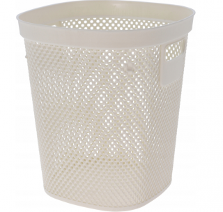 Cos rufe Excellent Houseware, polipropilena, 26x26x30 cm, 12.5 l, alb