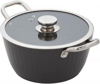 Cratita cu capac Judge Evertough, otel inoxidabil aluminiu, 24 cm, argintiu negru
