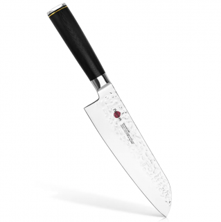 Cutit Santoku Fissman-Kensei Kojiro, otel AUS-8, 18 cm, argintiu negru