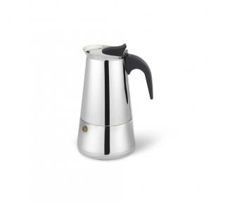 Espressor cafea 6 portii Fissman, otel inoxidabil 18 10, 13х10х19 cm, argintiu maro