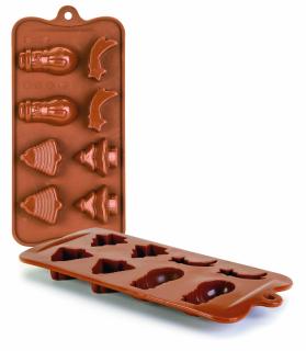 Forma bomboane ciocolata Ibili-Flexible Chocolate, silicon, 10.5x21x2.5 cm, maro