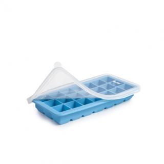 Forma cu capac pentru gheata Ibili, 21x14x4 cm, albastru transparent