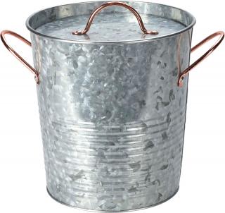 Frapiera gheata cu capac Excellent Houseware, zinc, 20x21 cm, 3.3 l, argintiu