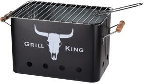 Gratar rectangular BBQ-Grill King, zinc, 32x20x20 cm, negru