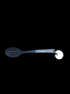 Lingura perforata Koopman International, plastic, 31 cm, gri