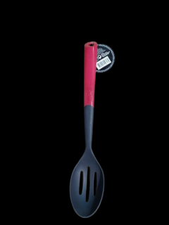 Lingura perforata Koopman International, plastic, 31 cm, rosu