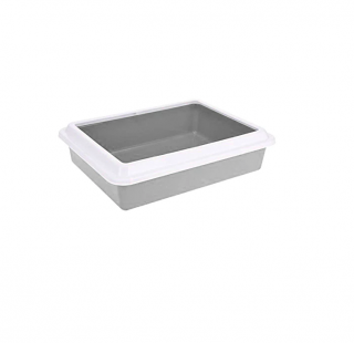 Litiera pentru pisici Excellent Houseware, polipropilena, 43x33x11 cm, gri