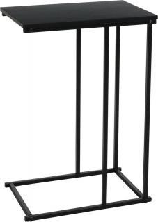Masa laterala HomeStyling Collection, metal lemn, 58x26x40 cm, negru