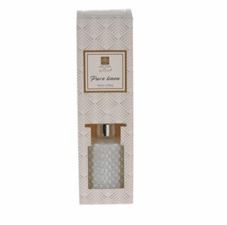 Odorizant camera Aroma Di Rogito, sticla ratan, 100 ml, pure linen, alb