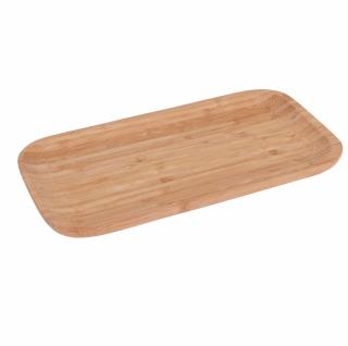 Platou servire Excellent Houseware, bambus, 25x13x1.8 cm, maro