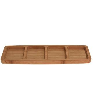 Platou servire Excellent Houseware, bambus, 33x10x1.8 cm, maro