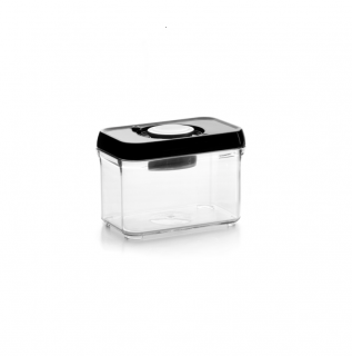 Recipient depozitare alimente Ibili-Lunch Away, otel inoxidabil plastic, 10.5x15.6x11.2 cm, 1 l, negru argintiu