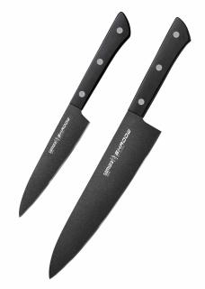 Set 2 cutite Samura-Shadow, otel AUS-8, 15 21 cm, negru