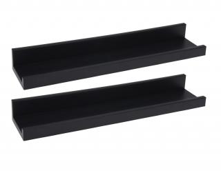 Set 2 etajere perete HomeStyling Collection, polipropilena, 45x10 cm, negru