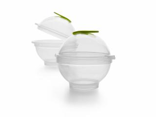 Set 2 forme gheata sfera Ibili-Barware, plastic silicon, 7x11 cm, transparent