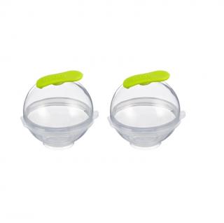 Set 2 forme gheata sfera Ibili, silicon plastic, 7x11 cm, transparent verde