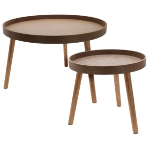 Set 2 mese HomeStyling Collection, MDF, 60x40 cm, 38x34 cm, maro