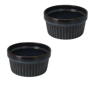 Set 2 ramekini Excellent Houseware, ceramica, 9.5x5 cm, 200 ml, albastru inchis