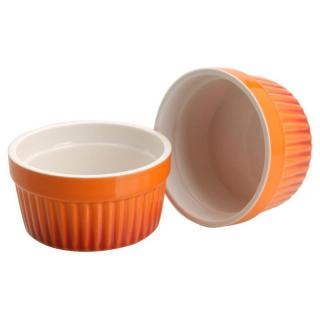 Set 2 ramekini Excellent Houseware, portelan, 9x5 cm, portocaliu alb