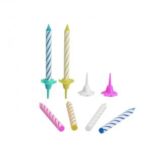 Set 24 lumanari aniversare Ibili-Flex, 6 cm, multicolor