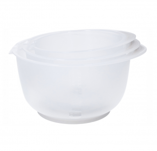 Set 3 boluri mixare Excellent Houseware, polipropilena, 1.5  2 2.5 l, transparent gri