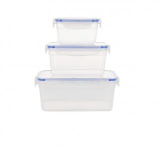 Set 3 caserole Excellent Houseware, polipropilena silicon, 500 900 1500 ml, transparent