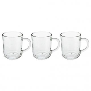 Set 3 cesti Excellent Houseware, sticla, 7.6x8.8 cm, 240 ml, transparent