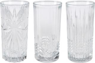 Set 3 pahare Excellent Houseware, sticla, 7x14 cm, 380 ml, transparent