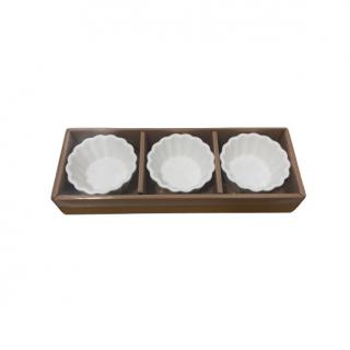 Set 3 platouri servire Excellent Houseware, ceramica, 8.5x4 cm, alb