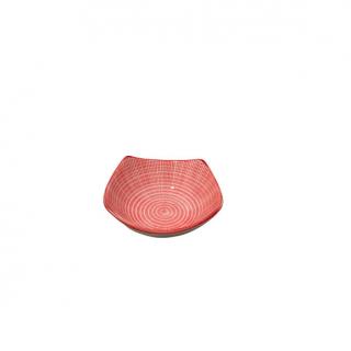 Set 4 boluri servire Koopman-Excellent Houseware, ceramica, 100ml, 9X9X4 cm, alb rosu